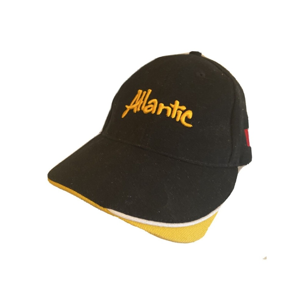 Black Atlantic Embroidered Baseball Cap Canada Flag Detail One Size Fits All